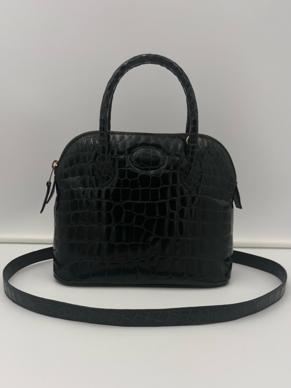 🐊MAURO GOVERNA 1985 PARMA • MINI BUGATTI Bag in Exotic CROCODILE • Made in ITALY - Picture 6 of 16